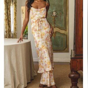 Resa Marisol Maxi Dress in Gardenia Floral Medium Formal Garden Party NEW
